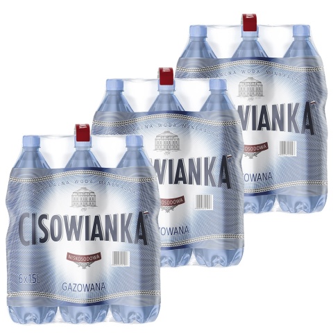 Cisowianka woda gazowana 1,5 L PET x 18 szt DRS