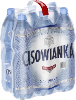 Cisowianka woda gazowana 1,5 L PET x 6 szt DRS