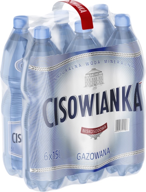 Cisowianka woda gazowana 1,5 L PET x 6 szt DRS